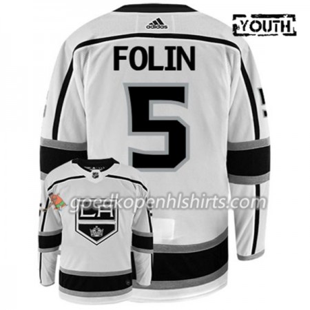 Los Angeles Kings CHRISTIAN FOLIN 5 Adidas Wit Authentic Shirt - Kinderen